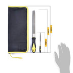 Metal File Set, Large Flat File/Half-Round File/Triangle File/Round File - color: Black-17pcs