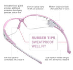 HTS HUNTERSKY Super Flexible Lightweight Anti Fog Wrap-Around U6 Clear Shooting Safety Glasses with ANSI Z87.1 Scratch Resist - color: Light Pink / Clear (1 Pack)