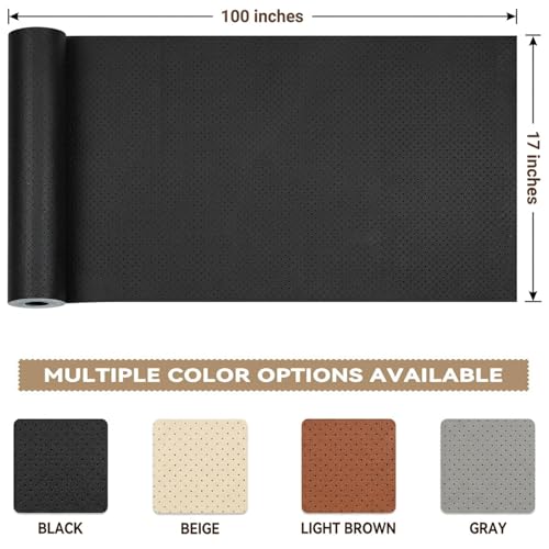Qextce Perforated Leather Repair Patch Tape, Grey, 17x100 Inch - color: Grey, size: 17x100 inch