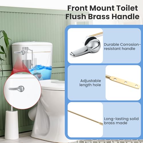 Saillong 6 Set Universal Toilet Tank Replacement Kit, Include Fill Valve, 2 Inch Low Flow Rubber Flapper, Front Mount Toilet Flush Brass Handle, Adjustable, Quiet, Easy Install Repair Kit