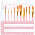 ESRICH 60PCS Pink Paint Brushes, Paint Brush for Acrylic Painting - color: Pink, size: 60