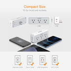 TESSAN Multi Plug Outlet Splitter, Wall Surge Protector, 1875W, Grey - color: Gray, size: 5 Outlets (USB-A)