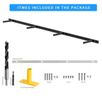 53'' Heavy-Duty Hidden Floating Shelf Bracket – 210 LBS Max Load (Mounted on Studs), Floating Mantel Bracket for Fireplace & Wall Shelves, Includes Easy Installation Kit（53 inch Brackets） - size: 53 Inch - With Ease Kit