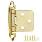 30 Pack 15 Pair Gold Cabinet Hinges, 1/2" Overlay Semi-Concealed Hinges - color: Gold, size: 1/2" Overlay