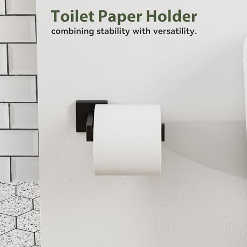 5-Pieces Matte Black Bathroom Accessories, 24 Inch Bathroom Hardware Set - color: Matte Black, size: 26 Inch (5 Pieces Simple)
