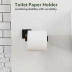 5-Pieces Matte Black Bathroom Accessories, 24 Inch Bathroom Hardware Set - color: Matte Black, size: 26 Inch (5 Pieces Simple)