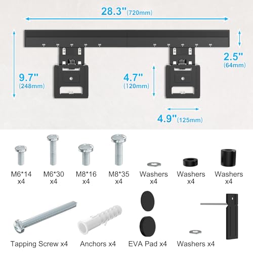 Ultra Slim TV Wall Mount for 37-86 inch, Weight Max 165 lbs - size: 37-86''