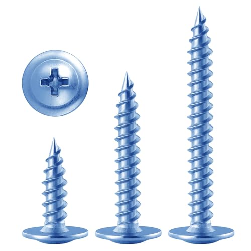 Wensilon（800 pcs）#4×3/8" Phillips Truss Head Wood Screws Galvanizing Quick Metal Self Tapping. - color: Silver, size: #4×3/8"