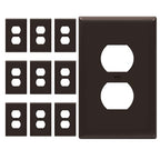 ENERLITES 10 Pack Mid-Size Duplex Outlet Covers Wall Plate, Brown - color: Brown, size: Mid-Size