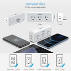 TESSAN Multi Plug Outlet Extender, USB C Wall Charger, Surge Protector,Grey - color: Gray, size: 5 Outlets (USB-C)