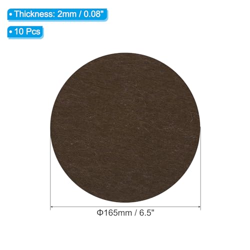 PATIKIL 6.5 Inch Diameter Lamp Base Felt, 10Pack 2mm Thickness Round Soft Adhesive Non-Slip Anti-Scratch Backed Felt for Lamp Furniture DIY Craft, Coffee - color: Coffee, size: 6.5 Inch