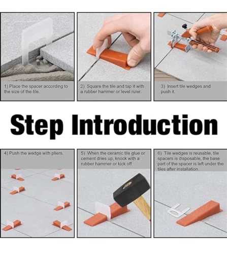 Tile Leveling System Clips- Tile Spacers Clips Tile Tools- Tile Installation Tools for Professional Ceramic Tile and Stone Installation. (1000 Clips 1/16") - size: 1000 Clips 1/16"