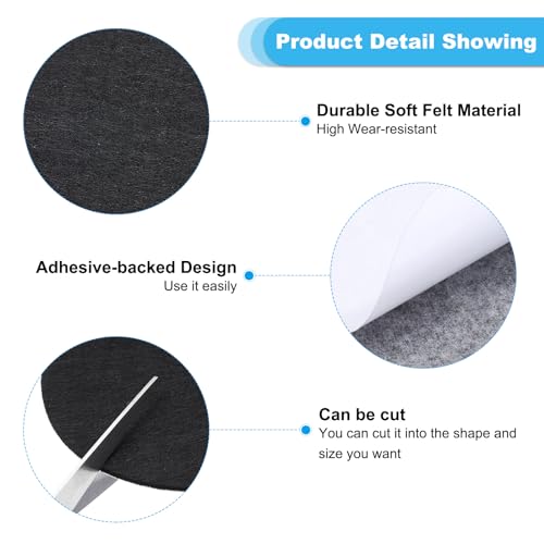 PATIKIL 3 Inch Diameter Lamp Base Felt, 10Pack 2mm Thickness Round Soft Adhesive Non-Slip Anti-Scratch Backed Felt for Lamp Furniture DIY Craft, Black - color: Black, size: 3 Inch