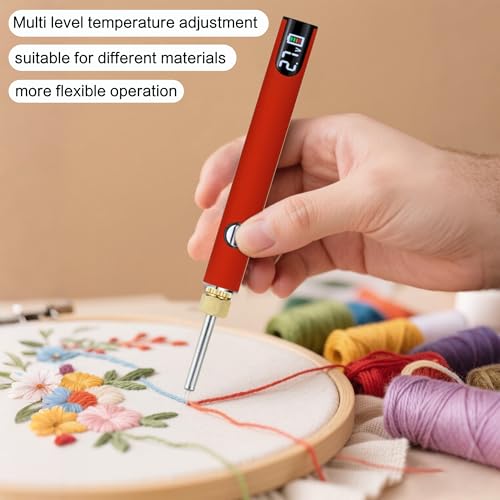 Wlizyzfhy Rechargeable Thread Burner kit，Tool Burning Pen(red) - color: Red