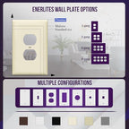 ENERLITES Oversized Duplex Outlet Covers, Jumbo Wall Plate, Light Almond - color: Light Almond, size: Over-Size