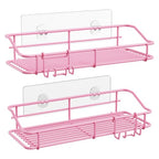 Nieifi Shower Caddy Adhesive, Shower Shelves, Shampoo Holder for Bathroom - color: Pink, size: 2 Pack