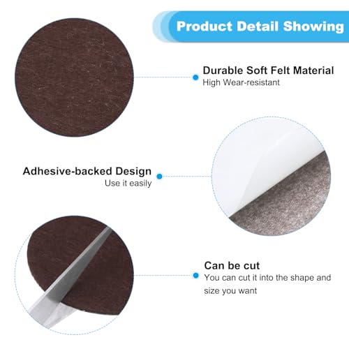 PATIKIL 12 Inch Diameter Lamp Base Felt, 10Pack 2mm Thickness Round Soft Adhesive Non-Slip Anti-Scratch Backed Felt for Lamp Furniture DIY Craft, Coffee - color: Coffee, size: 12 Inch