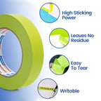 ADHES Green Delicate Surface Washi Masking Tape Painter Tape 1Inch - size: 24mm x 50m