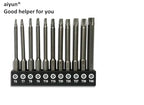 aiyun 11Piece Star Screwdriver Bit Set Shark Vacuum Security (75mm Length) - size: 75mm Length (T6-T40)