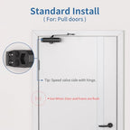 Automatic Door Closer for Home or Commercial, Heavy Duty Door Slower Closer No Slam, Hydraulic Door Soft Closer with Hold Open, Self Closing Mechanism for Ensure Smooth and Secure,Small - size: Small, style: JetBlack