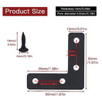 20-Pack Steel Flat Mending Plate Corner Brace 2x2inch for Wood - size: Black 50x50 mm