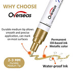 Overseas Gold Paint Pens Permanent Markers, 2 Oil Based Paint Makrers - color: Gold