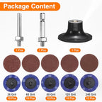 HARFINGTON 53pcs Quick Change Discs Set 1.8" Lock Sanding Discs with 1/4" Shank Pad Holder 36/60/80/120/240 Grit Surface Conditioning for Polish Rust Removal - size: 2"