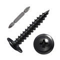 Wensilon（500 pcs）#4×3/4" Phillips Truss Head Wood Screws Black Galvanizing Quick Metal Self Tapping. - color: Black, size: #4×3/4"