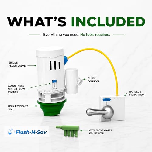 3" Flapper Eliminator Quick Connect Valve Conversion Kit and Overflow Water Conserver - with Handle - New - size: 3 - Inch, style: Standard Handle
