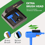Blue Mini Golf Brush, Dual-Sided Nylon Brass, Retractable Keychain - color: Blue