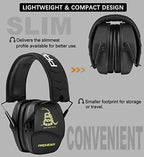 PROHEAR 016 NRR 26dB Shooting Ear Protection, Slim Passive Earmuffs - color: Black D