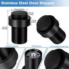 Chumia 20 Pcs Floor Mounted Door Stopper Stainless Steel,Black - color: Black