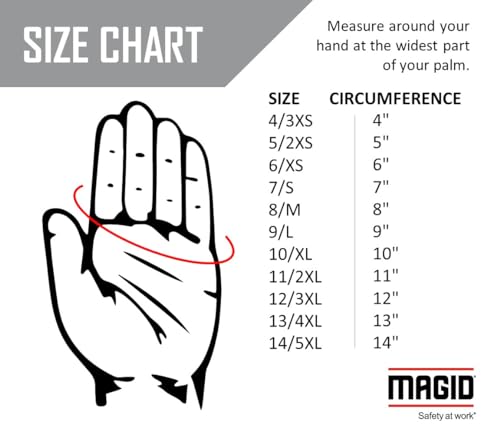 MAGID T-REX HPPE Construction Impact Gloves, ANSI Level A5, 6 Pair - size: 11/XXL, style: 6 Pair