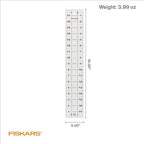 Fiskars 3" x 18" Acrylic Sewing & Quilting Ruler with Gridlines, Clear - size: 3" x 18"