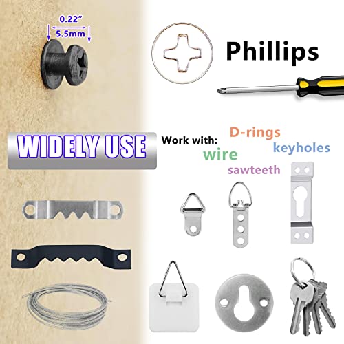 50Pcs Drywall Balck 4-in-1 Bear Claw Double Headed Picture Hangers - size: Black Zinc