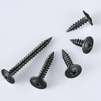Wensilon（500 pcs）#4×3/4" Phillips Truss Head Wood Screws Black Galvanizing Quick Metal Self Tapping. - color: Black, size: #4×3/4"