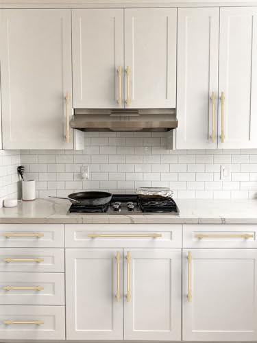 10 Pack Brushed Gold Cabinet Pulls 3.75 Inch(96mm) Kitchen Cabinet Handles Solid Zinc Alloy Cabinet Hardware Drawer Pulls - color: Brushed Gold, size: 3.75" Hole Center