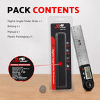 S&F STEAD & FAST Stainless Steel Digital Angle Finder Tool, 7 Inch / 200 mm - size: Full Size