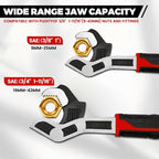 8” 12” Pipe Wrench Set, Self Adjusting Pipe Wrench, Multi-function Self-locking Pipe Vise Wrench Set, for 3/8” to 1-11/16" (9-43mm) Pipe Fittings, Standard Nuts and Irregular Nut - color: 8”+12”