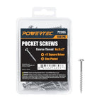 POWERTEC 100 PK Pocket Hole Screws, Maxi-Loc Head, #2 Square Drive, 2" Coarse Thread for Pocket Hole Jig, Heavy-Duty Furniture, Workbenches, Table Legs & Framing (72265) - style: 100PK 2" Coarse Maxi-Loc Screws