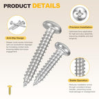 METALLIXITY Phillips Pan Head Self Tapping Screw M5 200Pcs - color: Silver tone, size: M5x12,16,20,25,30,40mm