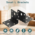 Alise 20 Pack Black 2x2in L Brackets Heavy Duty Metal for Wood Furniture - color: Matte Black, size: (20P) 2X2 inch
