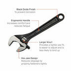 Crescent 6" Adjustable Black Oxide Wrench - Carded - AT26VS - size: 6 inch