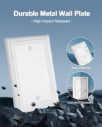Switch Plates Outlet Covers, 2-Pack Metal Wall Plates, Pure White - color: Pure White, size: 1 Blank 2PK