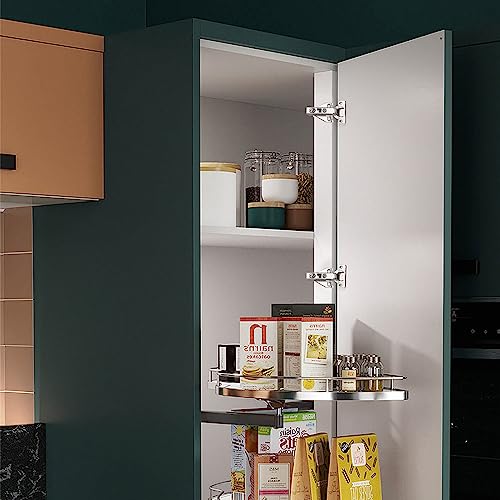 Probrico 1 Pair（2 Pack） Kitchen Cabinet Hinges for Face Frame Cabinet, Concealed Cabinet Hinges Brushed Nickel with Mounting Screws - size: 1 Pair