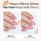 modelones Base and Top Coat Nail Polish Set Clear Quick Dry