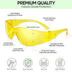 TICONN Clear Safety Glasses for Men & Women, ANSI Z87.1 Safety Goggles - style: 120 Pairs Yellow