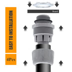 4Pcs NPT 1/2" Electrical Conduit Connector Fittings - size: 1/2 Inch