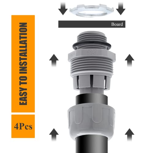 4Pcs NPT 1/2" Electrical Conduit Connector Fittings - size: 1/2 Inch
