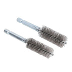 Walfront 6PCS Hole Cleaning Brushes Bore Brush Twisted Wire Cleaning Brush Power Drill Wire Brush 1/4in Hex Shank Steel Wire Silver - size: Steel Wire (Silver)